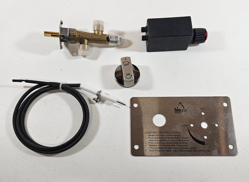 Firegear Outdoors Fire Pit Ignition Control Kit Valve Knob Wire Plate Ignitor