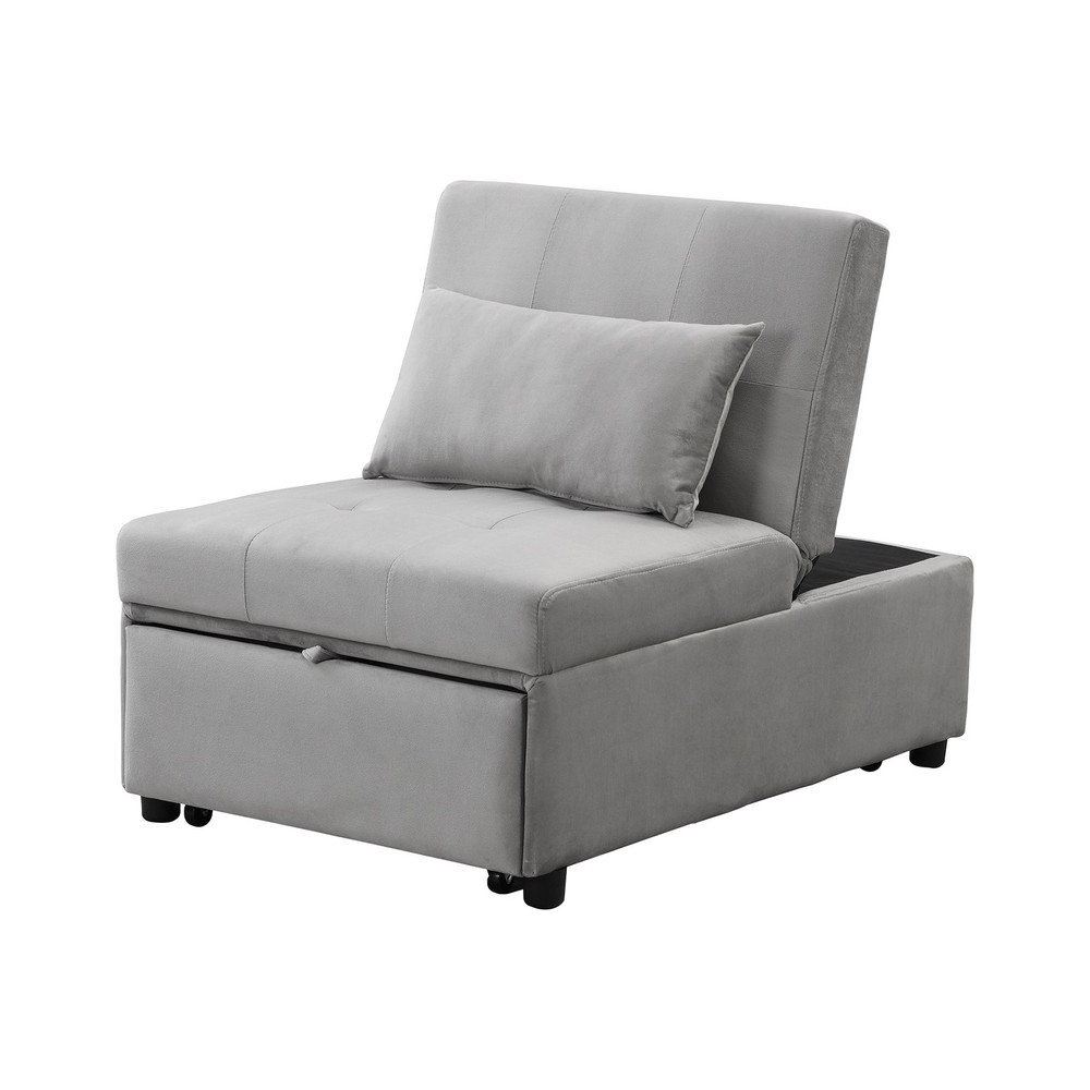 Folding Ottoman Sofa Bed Gray|Grey