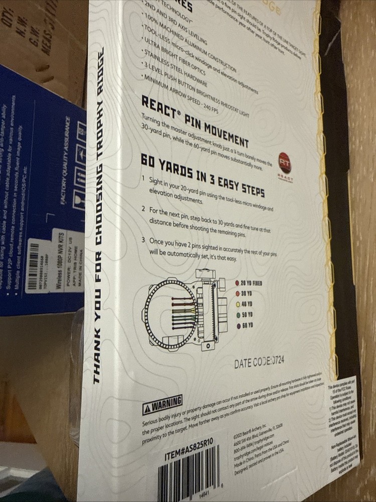 Trophy Ridge React Pro 5 Pin Archery Bow Sight, Right Hand Open