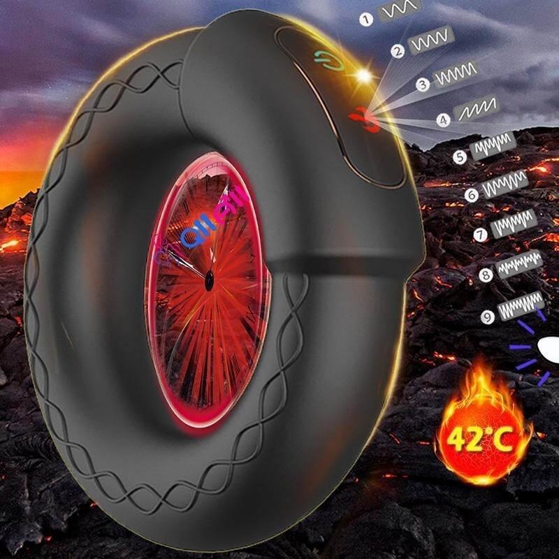 Men Electric Penis-Stretcher Enhancer-Ball-Scrotum-Ring-Delay-Ejaculation&Heated