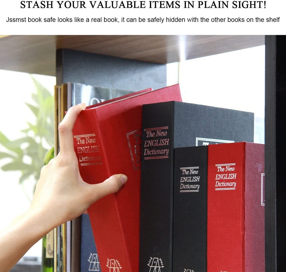 Book Safe Security Hidden Diversion Storage, Combination Lock, Choice Styles,NEW