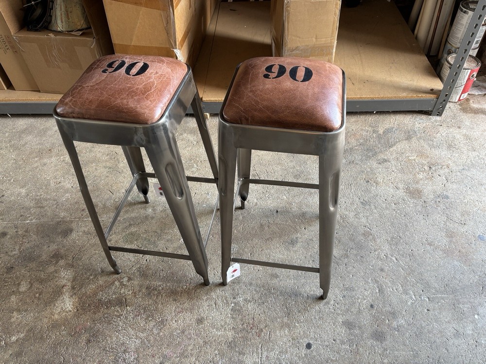 Counter stools (pair) Metal And Leather
