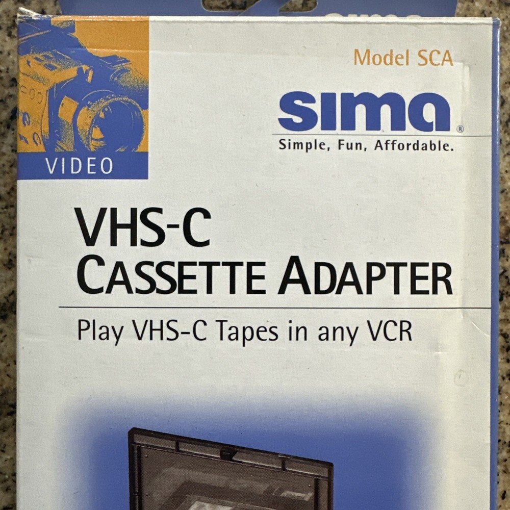 Sima VHS-C Cassette Adapter Model SCA Plays VHS-C