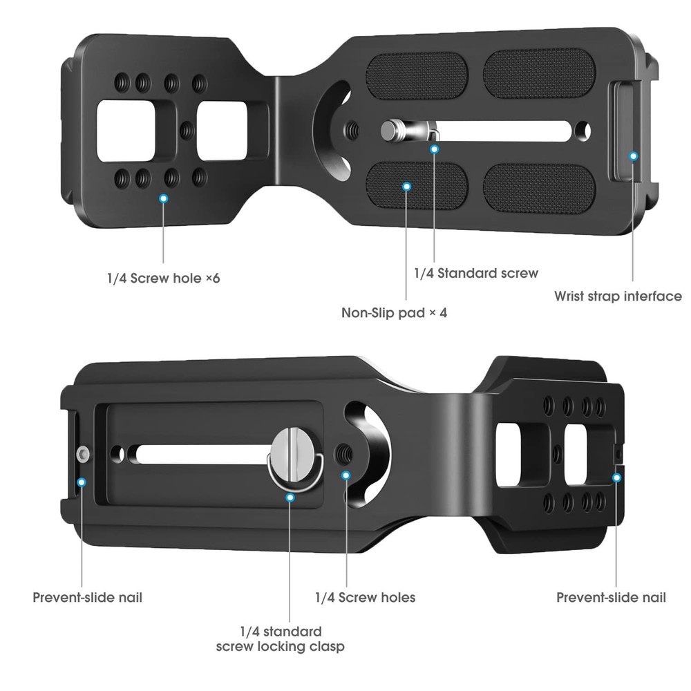 DSLR Camera L Bracket Vertical Horizontal Switching Tripod Quick Black