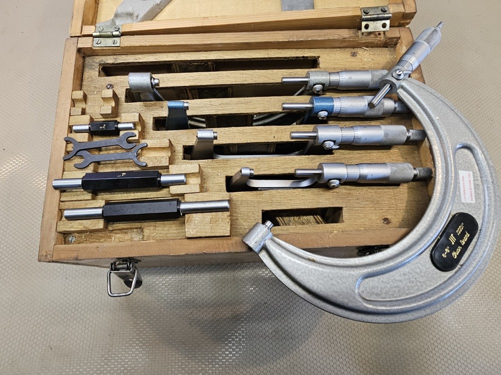 Vintage Chuan Brand Micrometer set 0-1” through 5-6” Missing 1
