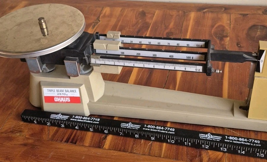 Ohaus 2610 Triple Beam Scale Off Approx .5 Gram