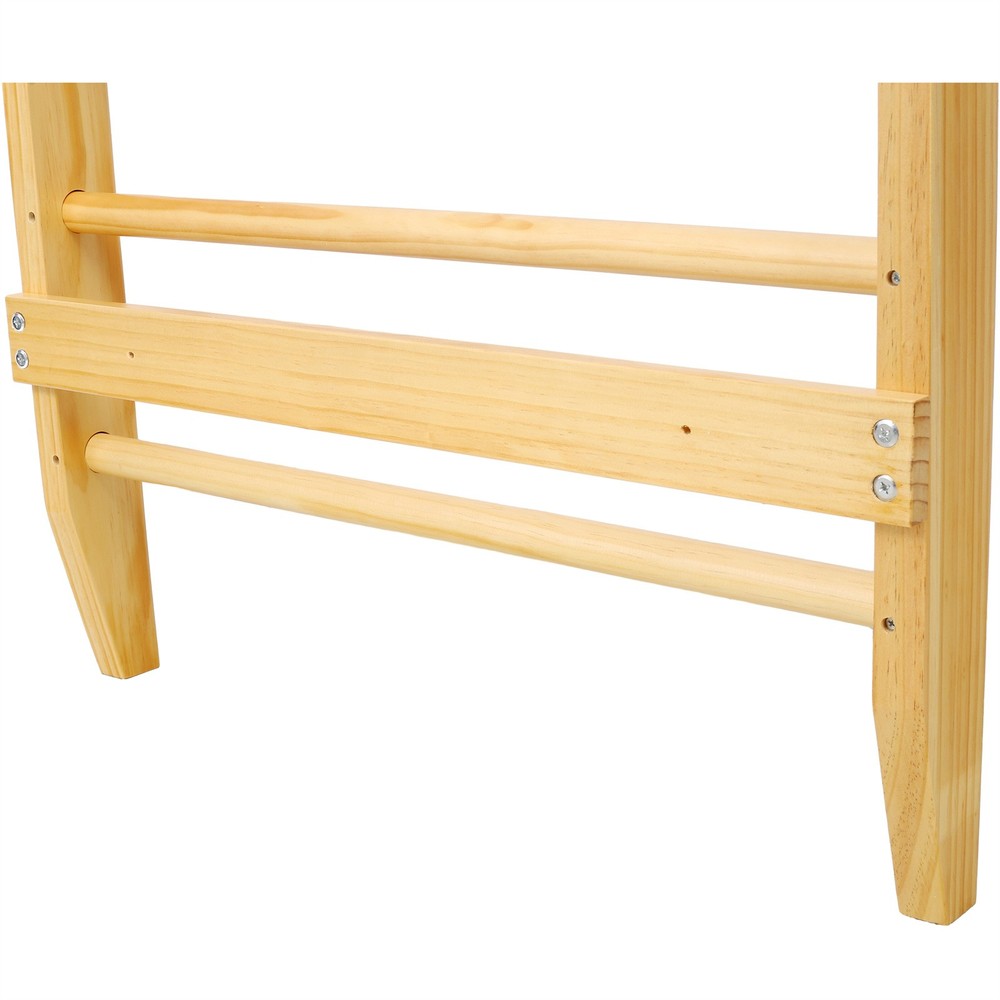 Multi-Use Swedish Ladder Wall Mounted Solid Wood Pull Up Bar 286lbs Capacity