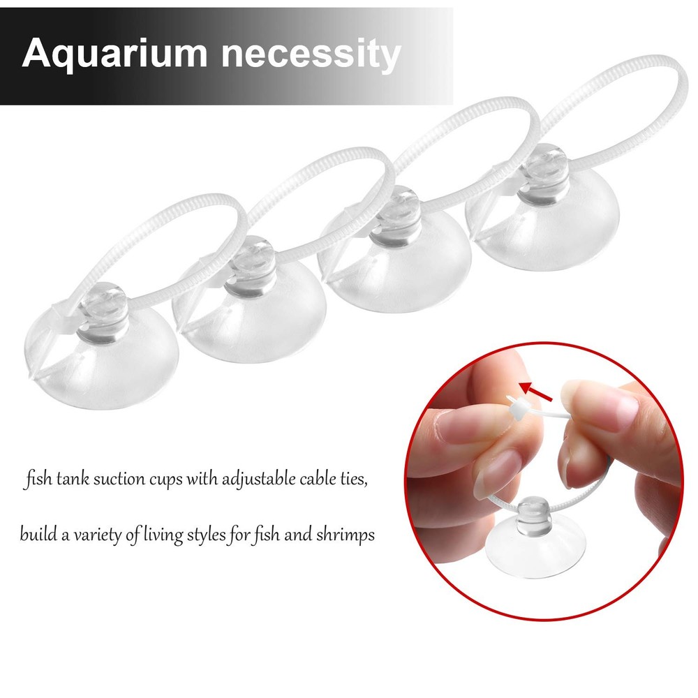 FEBSNOW Aquarium Suction Cups, Fish Tank Cups Medium, transparent