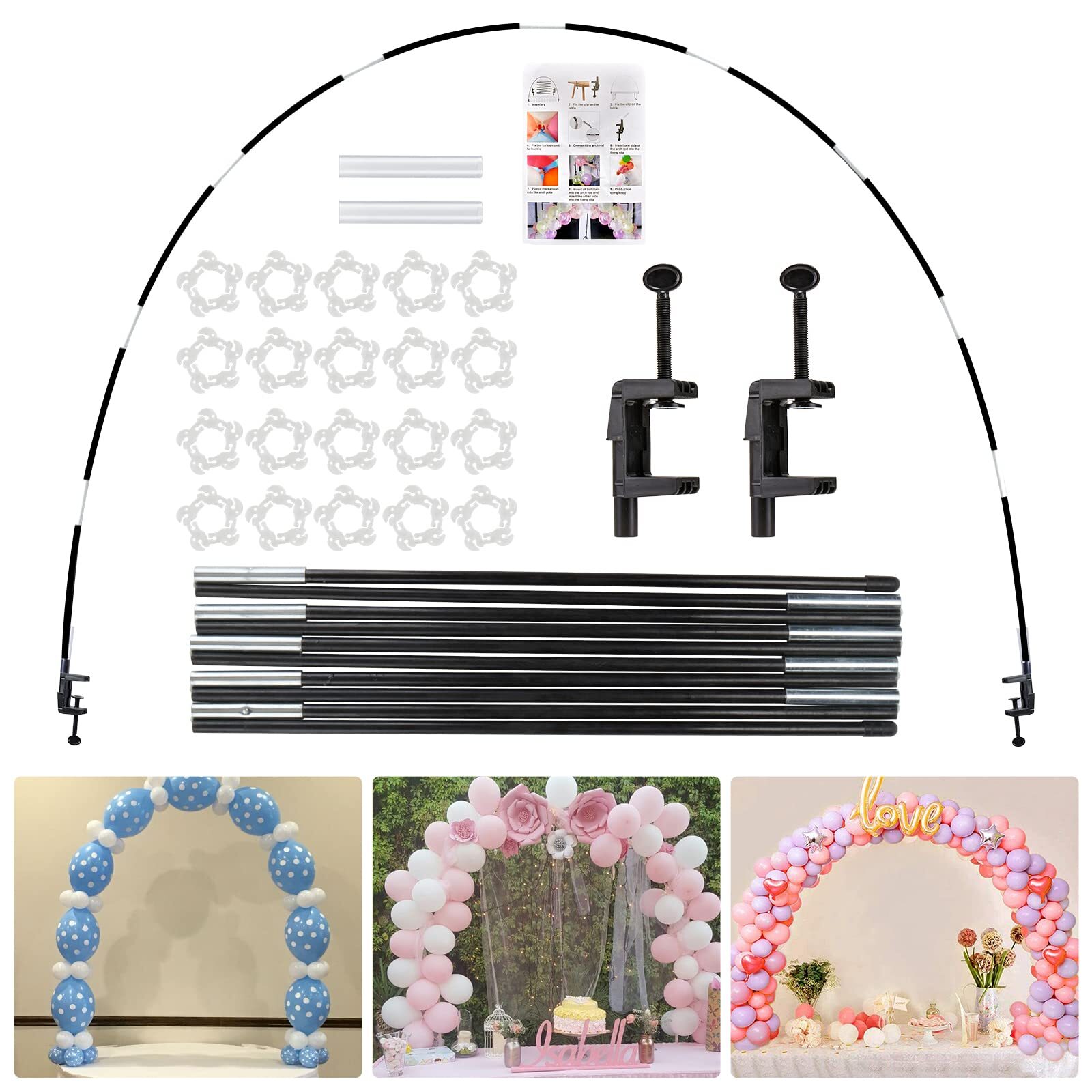 13 Ft Arco Para Globos Con Base De Mesa Decoraciones Fiestas Cumpleaños Kit Set