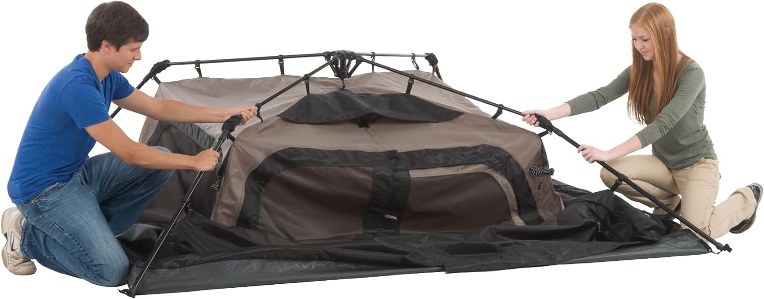 Coleman 4-Person Cabin Camping Tent with Instant Setup, 1 Room, Gray