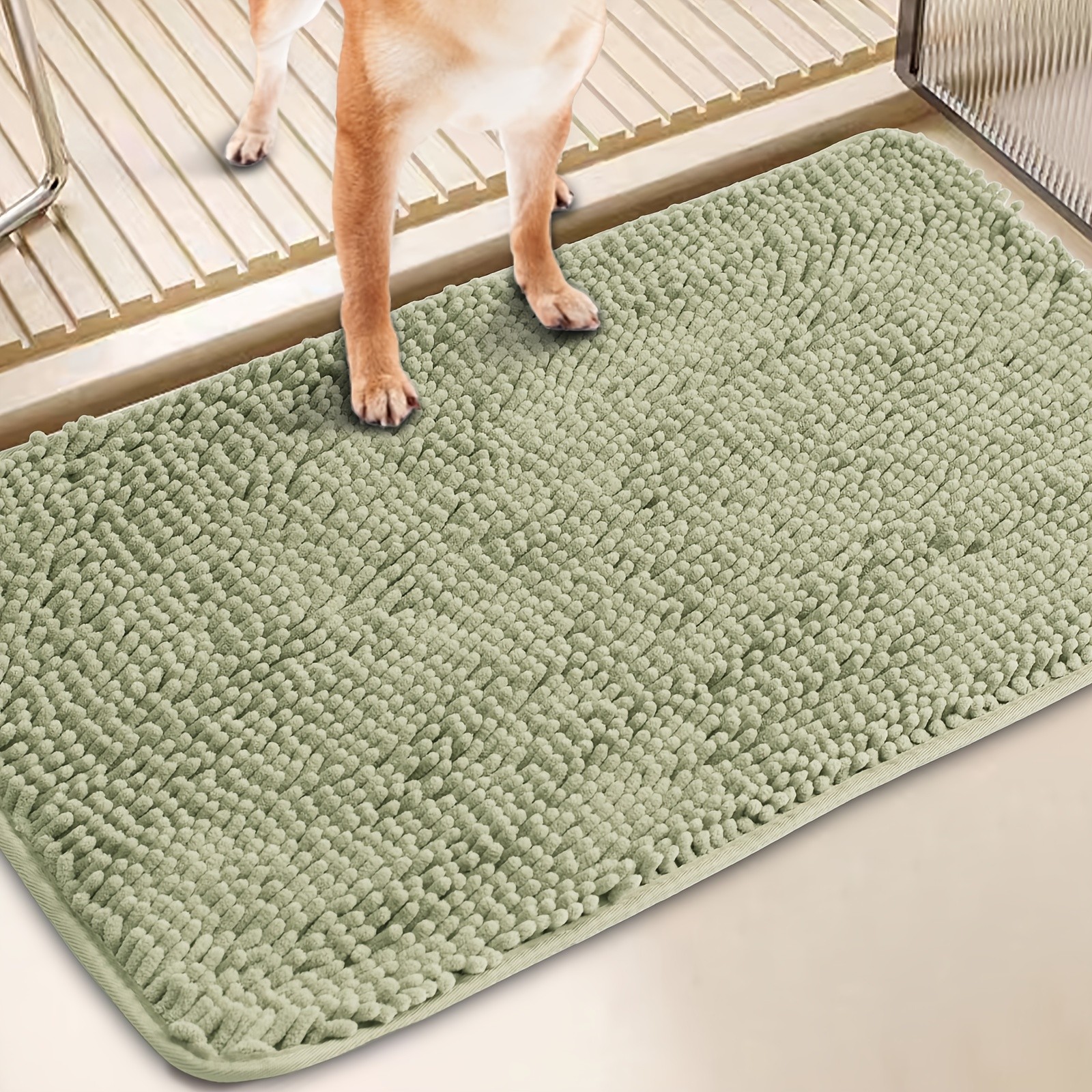 2PACK Absorbent Dog Door Mat For Muddy Paw Non-Slip Washable 24x17inch/32x20inch
