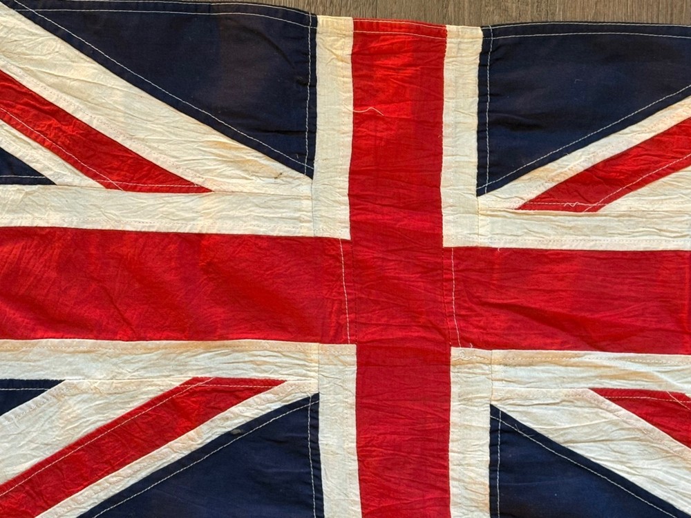 WWII BRITISH NAVAL ENSIGN FLAG SEWN EXAMPLE.