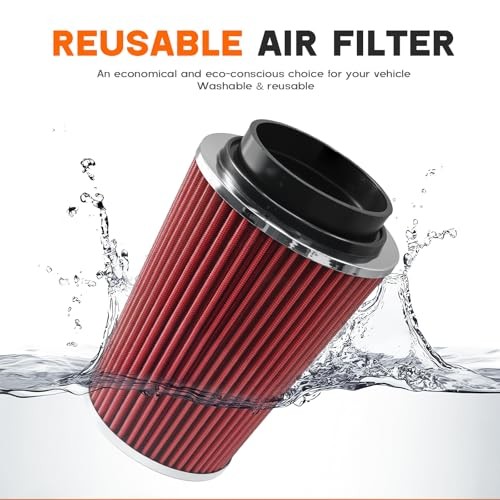 4 Inch High Flow Air Filter Washable Replacement Cone Air Filter for Enhanced