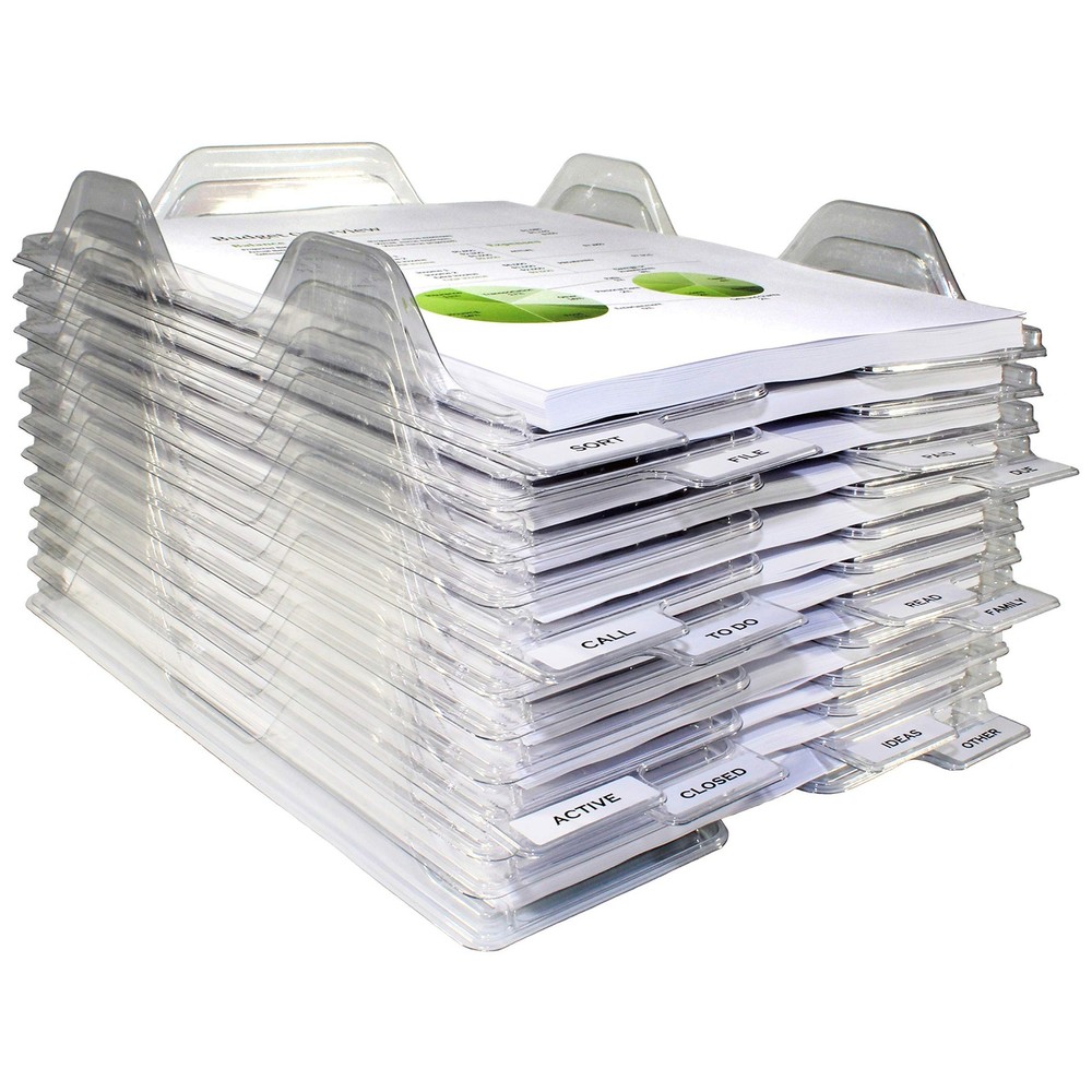 File Organizers - Letter Size, Stackable Trays for Desk - for Office Files, M...