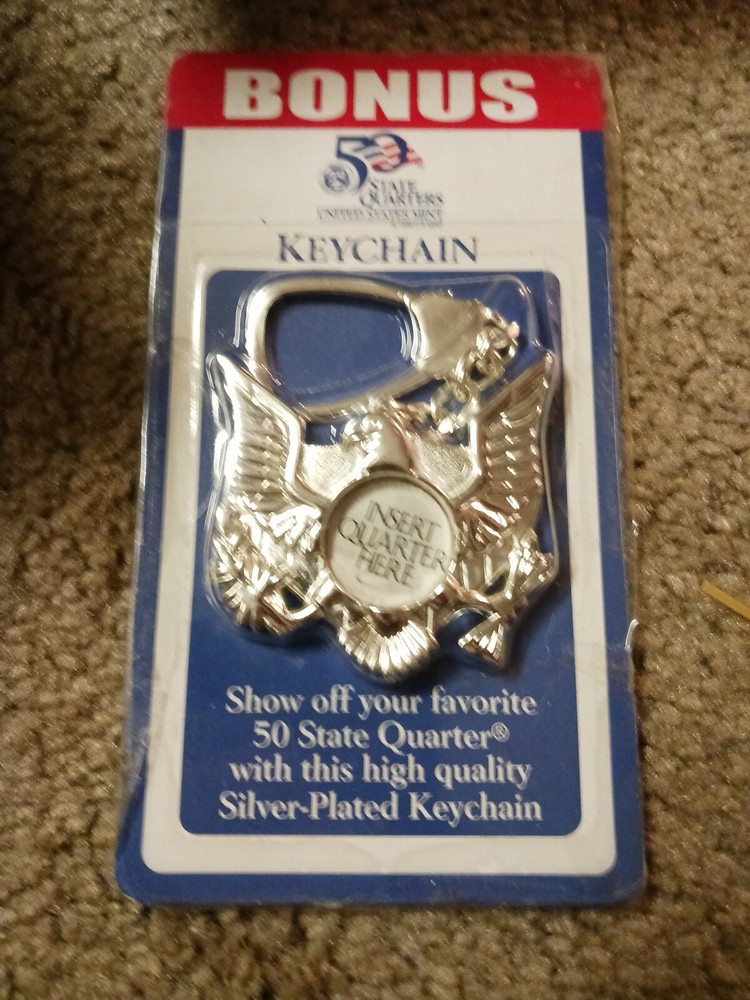 50 State Quarters Eagle Keychain US Mint Metal 1998