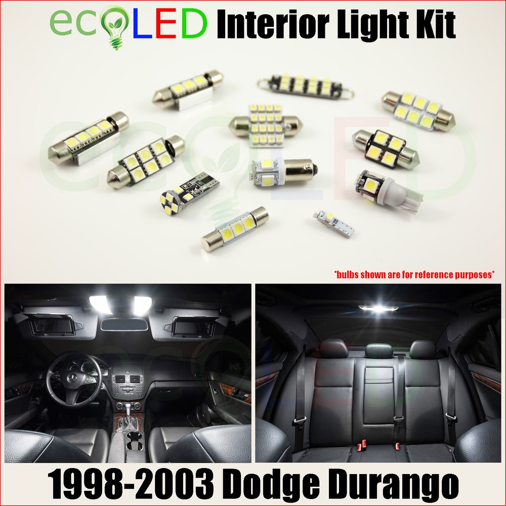 Fits 1998-2003 Dodge Durango WHITE LED Interior Light Accessories Package Kit 6x