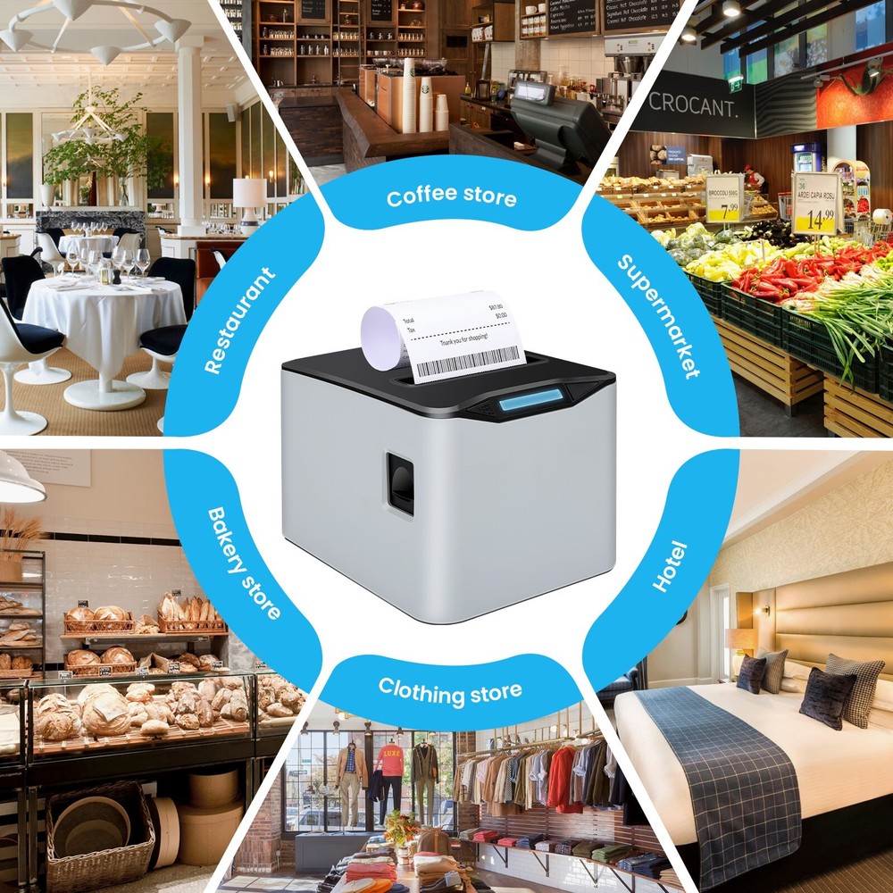 80mm Thermal Receipt Printer,USB POS Printer,Support Windows/Mac/Linux/OPOS