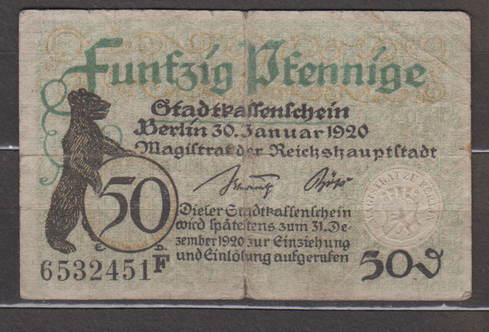 Germany - Notgeld - Berlin - 50 Pfennig 1920