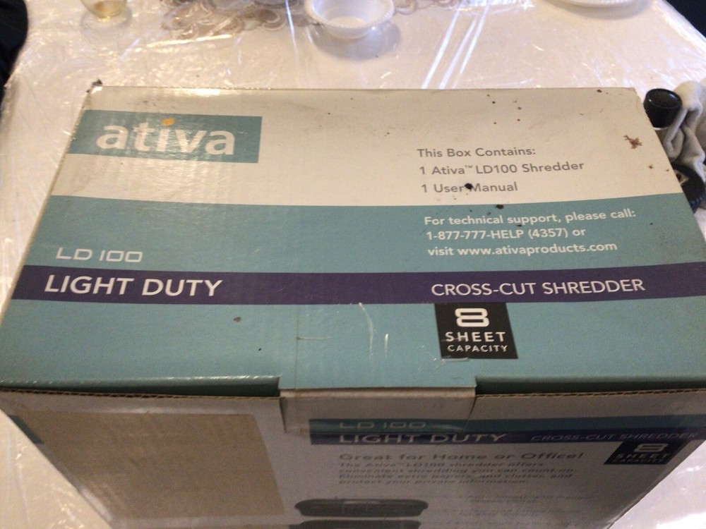 ATIVA 8sheet paper shredder Model LD100