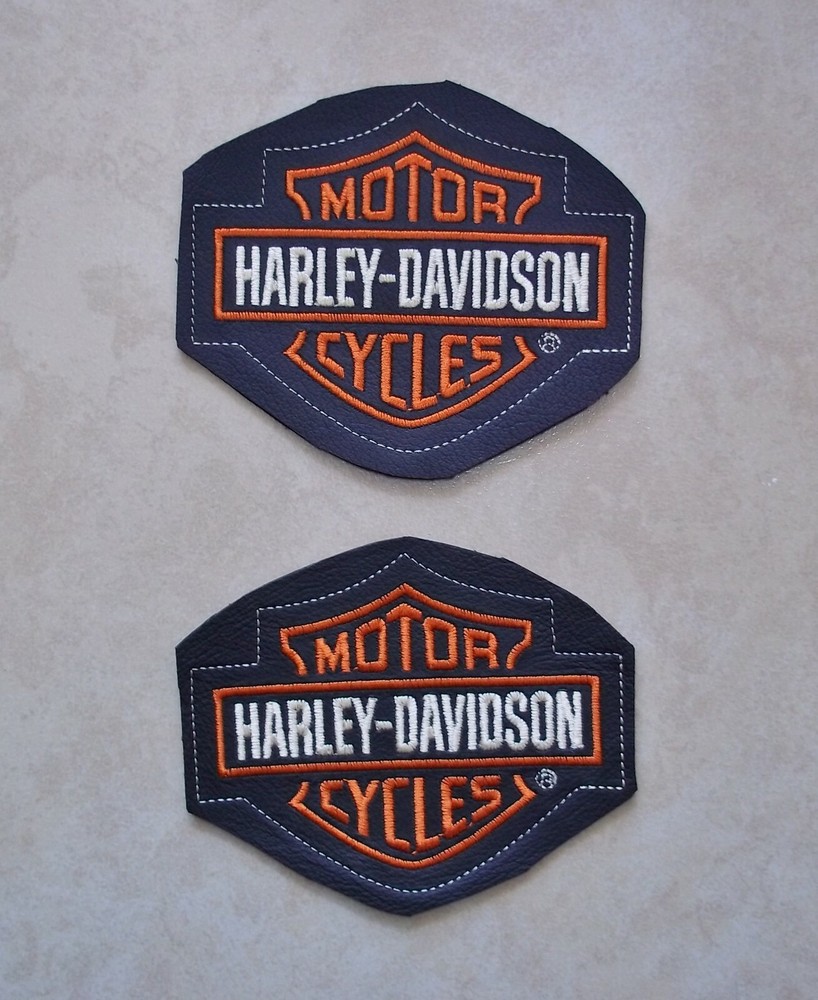Harley-Davidson Bar & Shield Embroidered Badge Leather Jacket Large Logo Patch