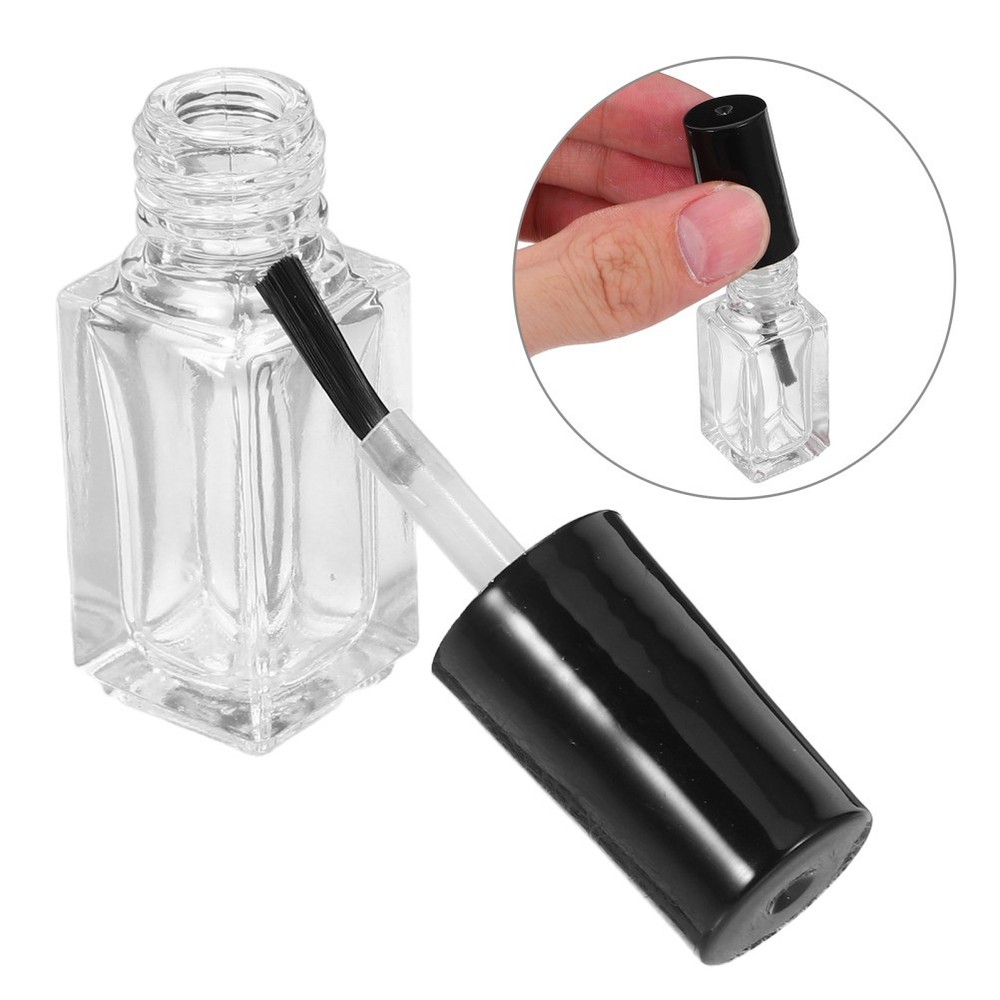 20 Pcs Transparent 5ml Nail Polish Bottles Empty Container With Brush Cap
