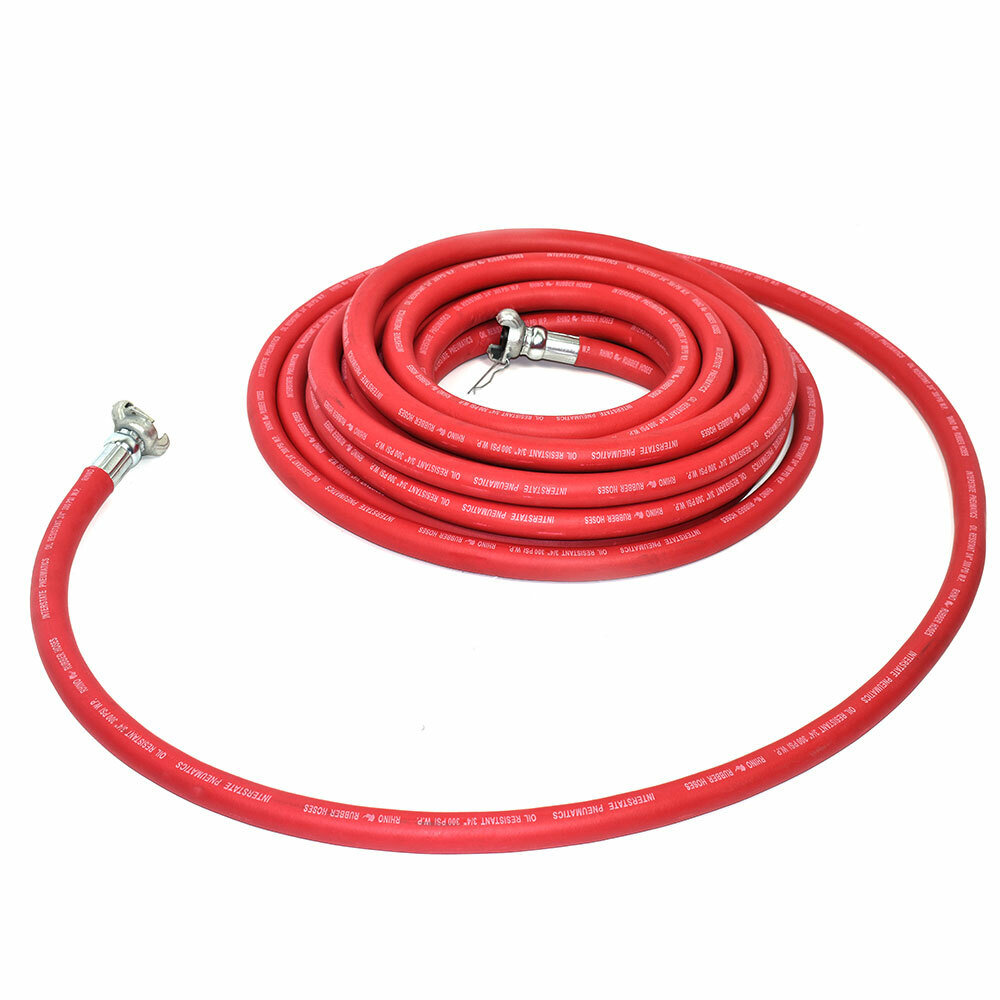 HJ19-050E Heavy-Duty Jack Hammer Red Rubber Air Hose 3/4" x 50 feet 300 PSI
