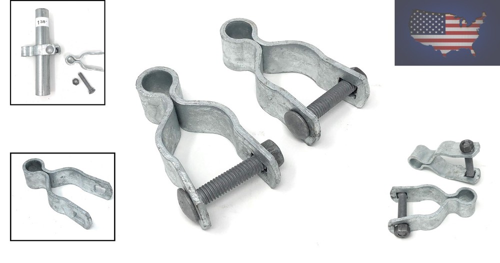 Reliable Chain Link Fence Frame Hinge 1-3/8" - 2 Complete Sets for Easy Install