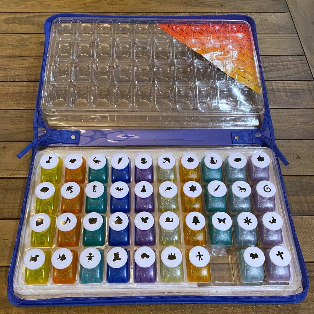 Cutting Edge 40 Pc Deluxe Paper Punch Set In Case Scrapbooking MISSING 1 PUNCH