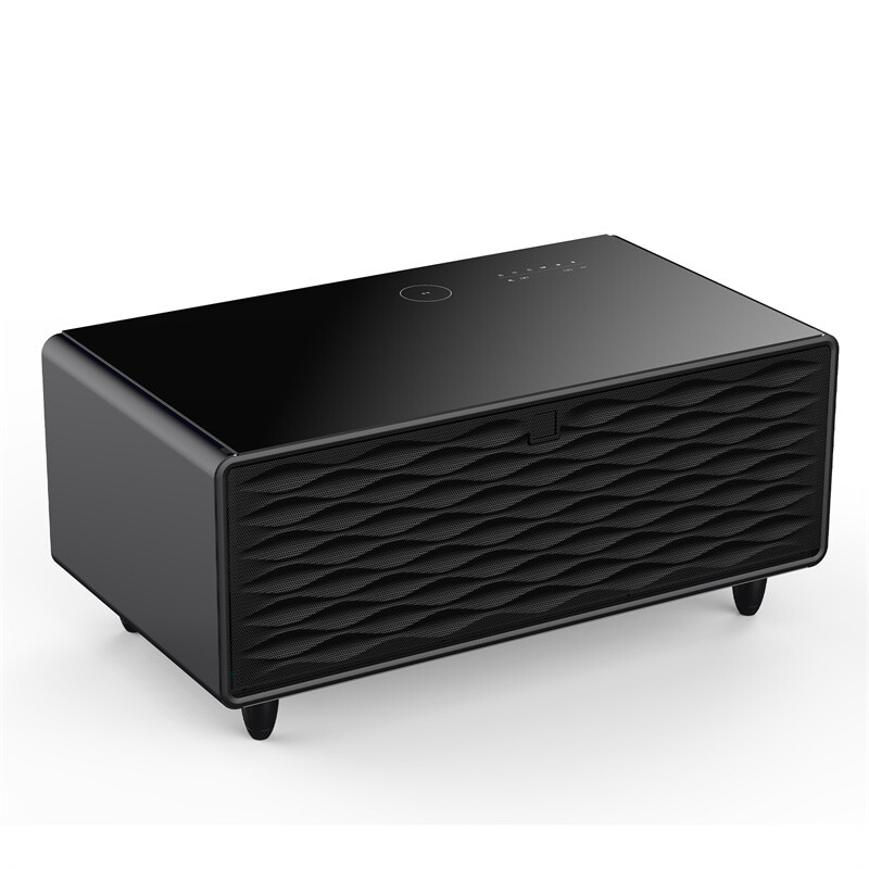 Modern Smart Coffee Table Built-in Fridge Bluetooth Speaker Touch Control Panel