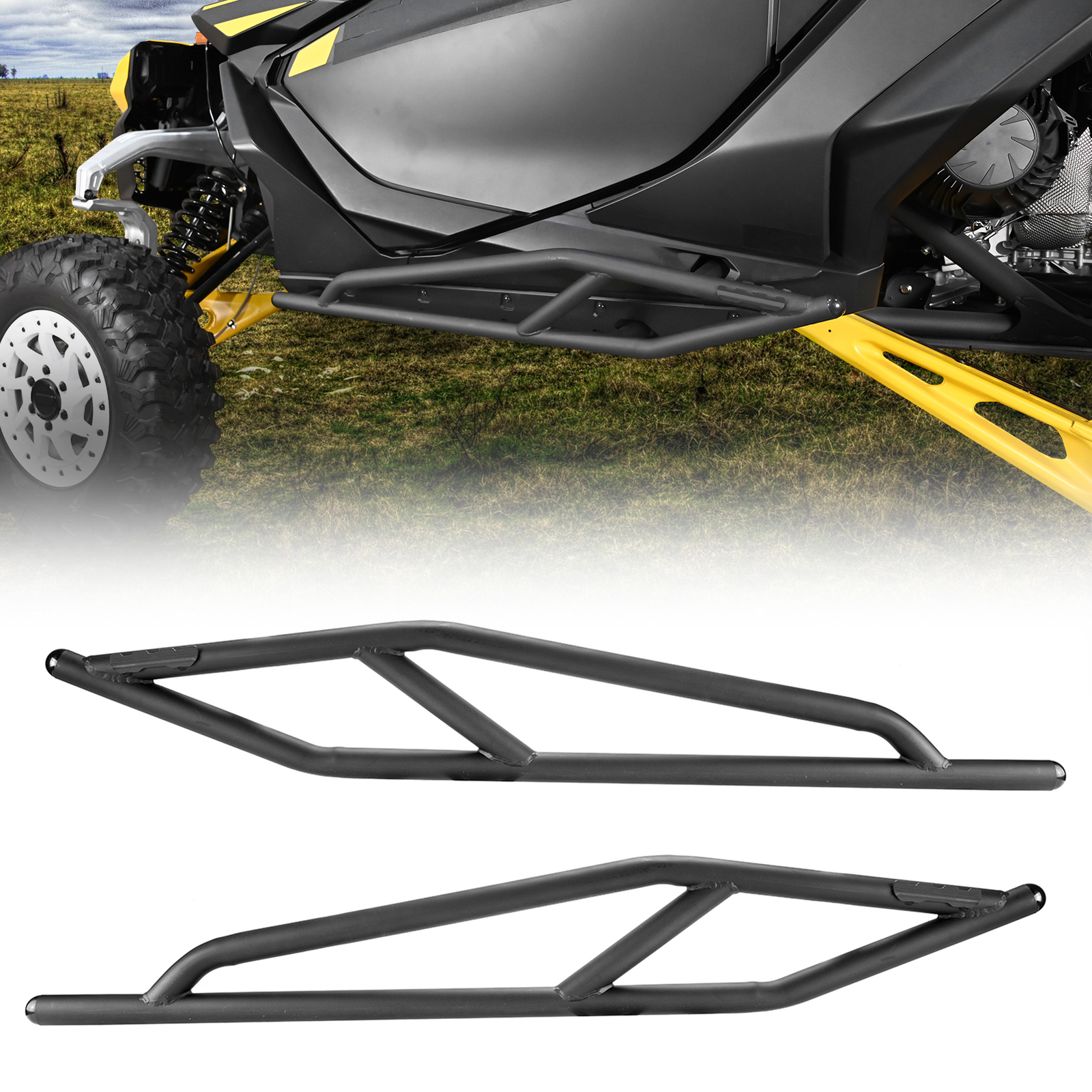 WEISEN UTV Nerf Bars Rock Sliders Rocker Guards for Can Am Maverick R 2024+