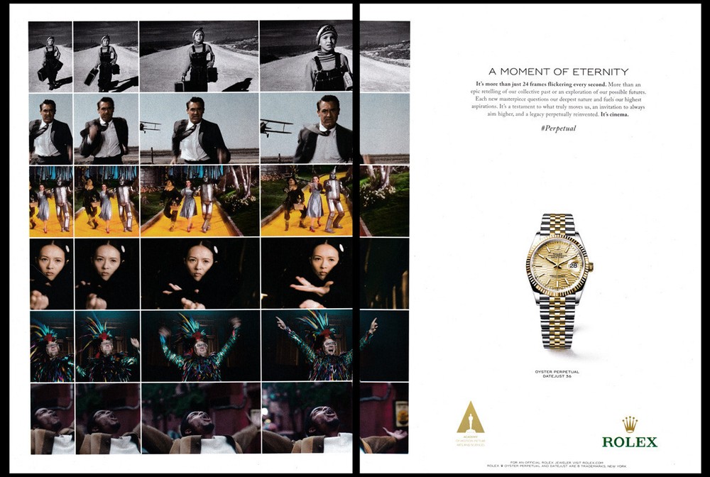 Rolex watch print ad 2023 cinema classics
