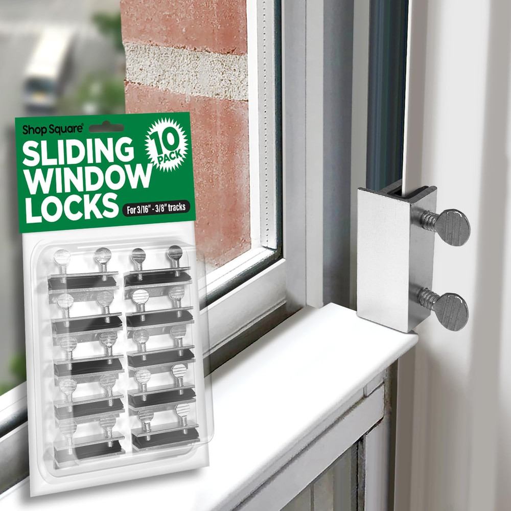 Window Locks, 10 Pack for Vertical and Horizontal Windows, Sliding Window Locks,