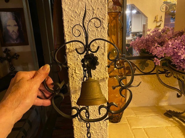 SPANISH REVIVAL IRON PULL CHAIN DOOR BELL! # 21316