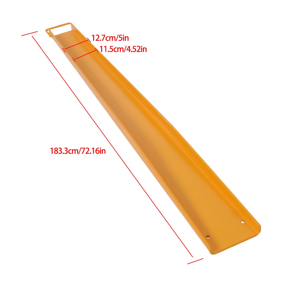 1 Pair Heavy Duty Steel Pallet Fork Extensions Forklift Extensions 72" x 4.5"