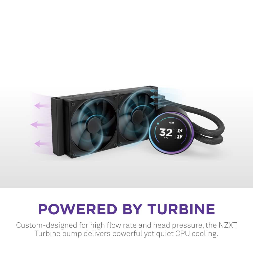 NZXT - Kraken Elite 240mm 2024 Radiator Liquid Cooler (2 x 120mm F Fans) with...