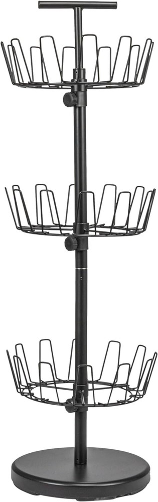 Household Essentials 3-Tier Shoe Storage Tree, Matte Black