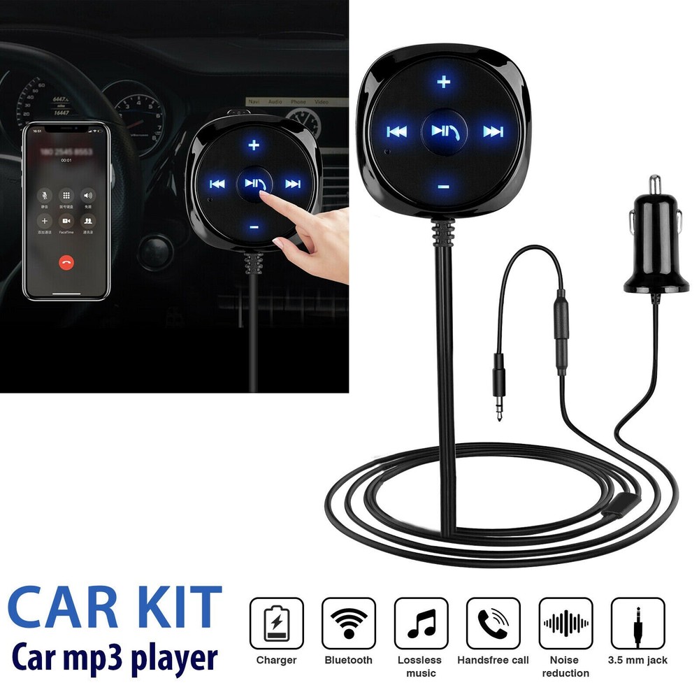 3.5mm Car Bluetooth Receptor Receiver Audio Adapter AUX Mircophone USB Charger