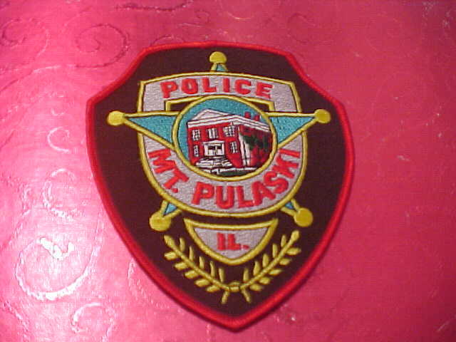 MT. PULASKI ILLINOIS POLICE PATCH SHOULDER SIZE UNUSED
