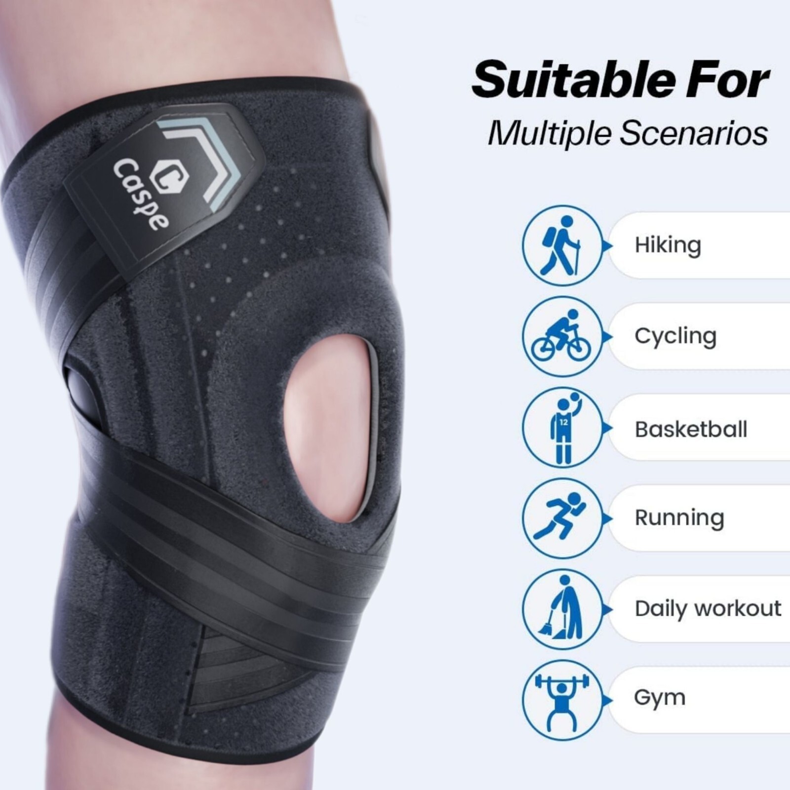 Knee Brace Adjustable Compression Support for Sport Joint Pain Arthritis Relief