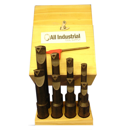 8 Pc 3/4" Indexable Boring Bar Set Lathe Round Shank Bars