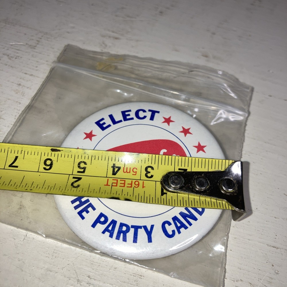 Elect Schaefer Beer The Party Candidate, Vintage Pinback Button Up2