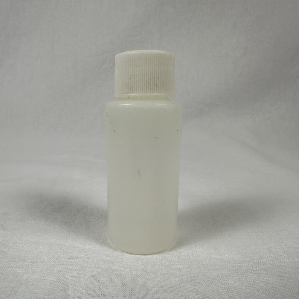 Small Frosted Translucent Plastic Bottle Container with Ribbed Screw Cap 1 fl oz