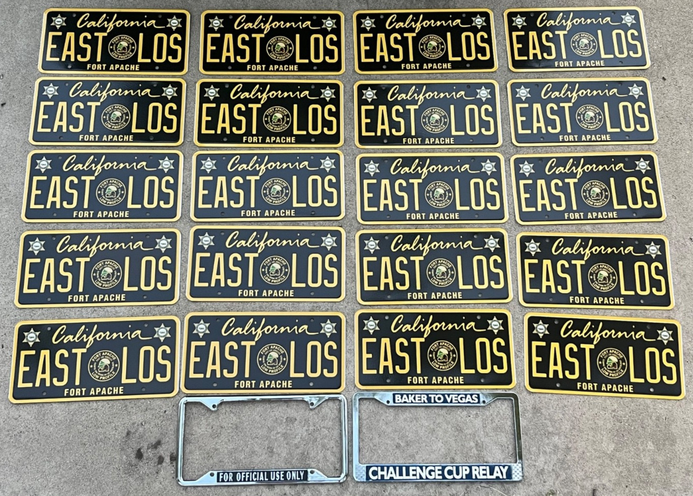 Los Ángeles County Sheriff East Los Angeles FORT APACHE 20pc. License Plate Lot