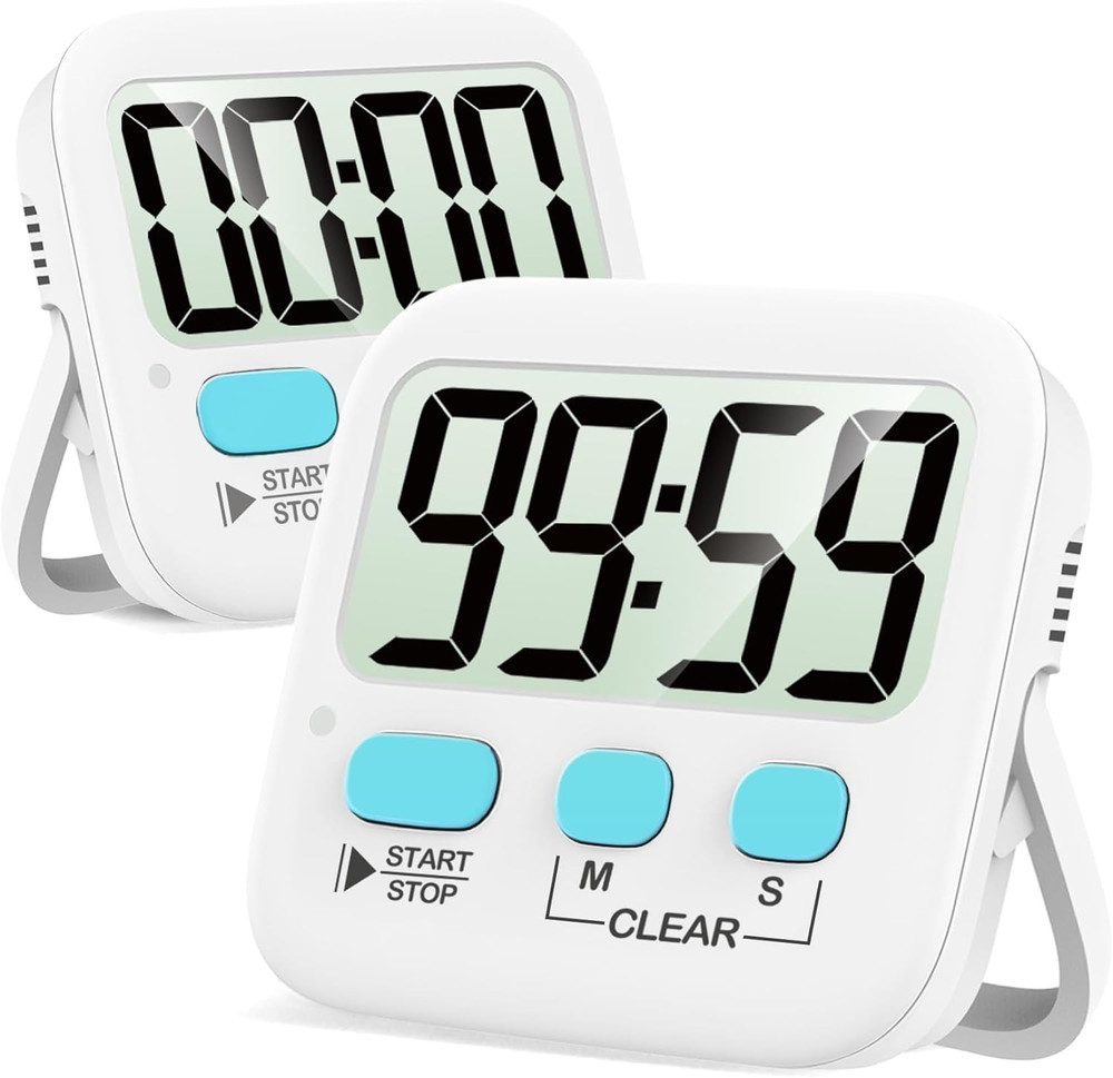 Antonki 2 Pack Digital Timer for Kids, Magnetic Countdown Kitchen Timers for Coo