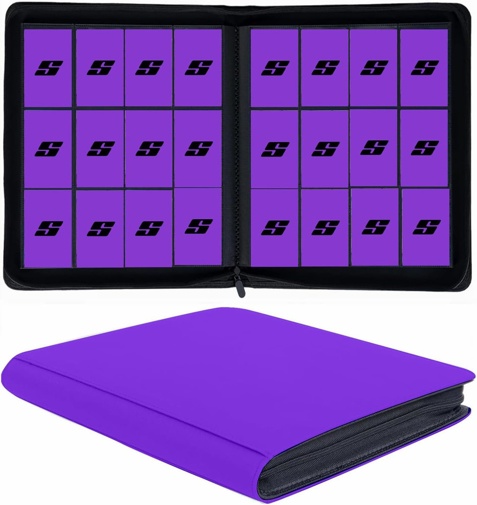 12 Pocket 720 Pockets Trading Card Binder, Ringless Side Loading Card Holder