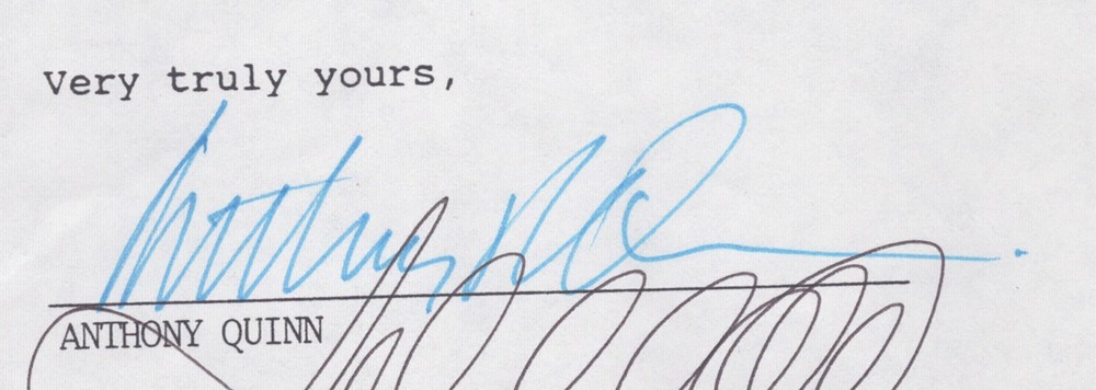 ANTHONY QUINN - DOCUMENT SIGNED 08/01/1992