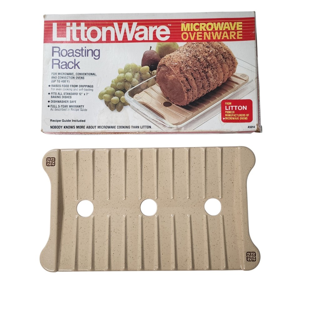 Vintage 1982 LittonWare Microwave Roasting Rack For 12 X 7 Baking Dish