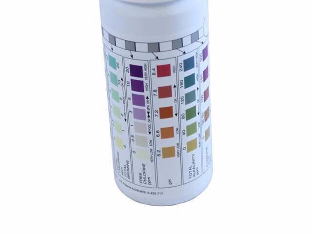 AquaChek Silver 7 in 1 Pool Spa Water Test Chlorine Strips 100 CT 551236 (7-Way)
