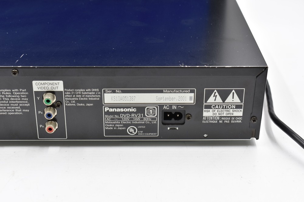 Panasonic DVD-RV31 DVD Video Player CD Player Tested Includes Remote & Cables