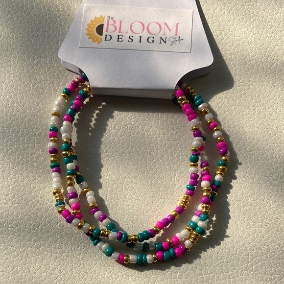 Stackable Multicolor Stretch Seed Bead Bracelets 3 pack Set Birthday Sprinkles